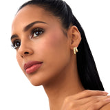14k Modern Double Hoop Earrings Ferkos Fine Jewelry