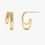 14k Modern Double Hoop Earrings Ferkos Fine Jewelry