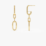14k Dangle Link Chain Earrings Ferkos Fine Jewelry