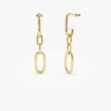 14k Dangle Link Chain Earrings 14K Gold Ferkos Fine Jewelry