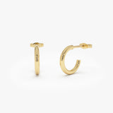 14K 2MM Dainty Gold Hoops 14K Gold Ferkos Fine Jewelry