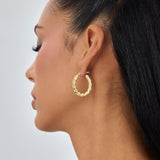 14k Bold Twisted Oval Hoops Ferkos Fine Jewelry