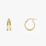 14k Small Two Row Hoop Earrings Ferkos Fine Jewelry