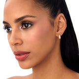 14k 3.85MM C Hoop Earrings Ferkos Fine Jewelry