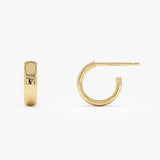 14k 3.85MM C Hoop Earrings Ferkos Fine Jewelry