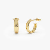 14k 3.85MM C Hoop Earrings 14K Gold Ferkos Fine Jewelry