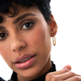 14K Gold Twisted Rope Oval Hoop Earrings Ferkos Fine Jewelry