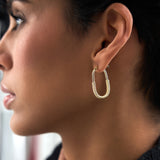 14K Gold Twisted Rope Oval Hoop Earrings Ferkos Fine Jewelry