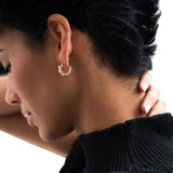 14K Gold 15MM Link Hoops Ferkos Fine Jewelry