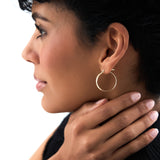 14K Gold 4MM Medium Hoops Ferkos Fine Jewelry