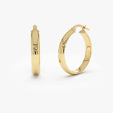 14K Gold 4MM Medium Hoops 14K Gold Ferkos Fine Jewelry
