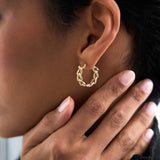 14k Gold Chain Link Statement Hoop Earrings Ferkos Fine Jewelry