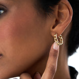 14k Gold Chain Link Statement Hoop Earrings Ferkos Fine Jewelry