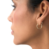 14K Gold 4MM Width Mini Hoops Ferkos Fine Jewelry