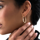 14K Gold Flat Edge Hoop Earrings Ferkos Fine Jewelry