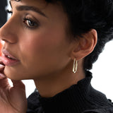 14K Gold Flat Edge Hoop Earrings Ferkos Fine Jewelry