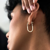 14K Gold Flat Edge Hoop Earrings Ferkos Fine Jewelry