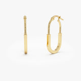 14K Gold Flat Edge Hoop Earrings 14K Gold Ferkos Fine Jewelry