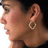 14K Gold Geometric Shaped Square Hoop Earrings Ferkos Fine Jewelry