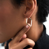 14K Gold Geometric Shaped Square Hoop Earrings Ferkos Fine Jewelry