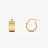 14K Gold 8MM Wide Hoop Earrings Ferkos Fine Jewelry