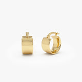 14K Gold 8MM Wide Hoop Earrings 14K Gold Ferkos Fine Jewelry