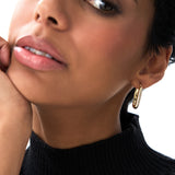 14K Gold Oval Dome Hoop Earrings Ferkos Fine Jewelry