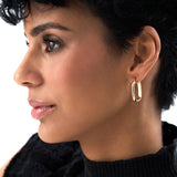 14K Gold Oval Dome Hoop Earrings Ferkos Fine Jewelry