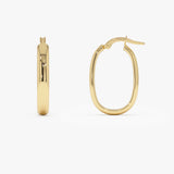 14K Gold Oval Dome Hoop Earrings Ferkos Fine Jewelry