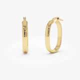 14K Gold Oval Dome Hoop Earrings 14k Gold Ferkos Fine Jewelry