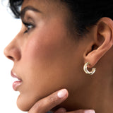 14K Gold Bold Twisted Curve Earrings Ferkos Fine Jewelry