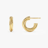 14K Gold Bold Twisted Curve Earrings Ferkos Fine Jewelry