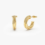 14K Gold Bold Twisted Curve Earrings 14K Gold Ferkos Fine Jewelry