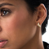 14K Gold Twisted Curve Earrings Ferkos Fine Jewelry