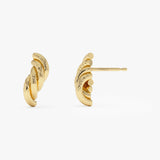 14K Gold Twisted Curve Earrings Ferkos Fine Jewelry