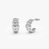 14k Gold Chuncky Bubble Hoop Earrings 14k White Gold Ferkos Fine Jewelry
