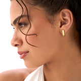 14K Gold Knife Edge Open Hoops Ferkos Fine Jewelry