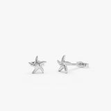 14K Gold Starfish Stud Earrings 14K White Gold Ferkos Fine Jewelry