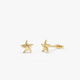 14K Gold Starfish Stud Earrings Ferkos Fine Jewelry