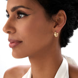 14k Gold Ribbed Dome Hoop Earrings Ferkos Fine Jewelry