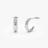 14k Gold Rope Edge Hoop Earrings 14k White Gold Ferkos Fine Jewelry