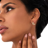 14k Gold Double Curved J Hoop Earrings Ferkos Fine Jewelry