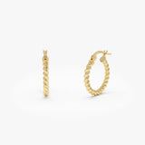 14k Gold Twisted Hoop Earrings – 14MM 14k Gold Ferkos Fine Jewelry