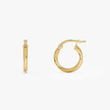 14k Gold Milgrain Hoop Earrings Ferkos Fine Jewelry