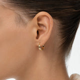 14k Gold Ribbed Hoop Earrings – 4MM Width Ferkos Fine Jewelry
