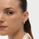14k Gold Ribbed Hoop Earrings – 4MM Width Ferkos Fine Jewelry