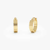 14k Gold Geometric Oval Hoop Earrings 14k Gold Ferkos Fine Jewelry