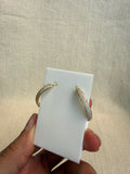 14k Gold Three Row Shared prongs Hoops