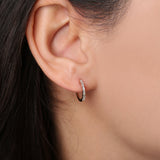 14K Rose Gold Mini Baguette Huggie Earrings Ferkos Fine Jewelry