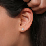 14k Rose 5MM Illusion Setting Diamond Studs Ferkos Fine Jewelry